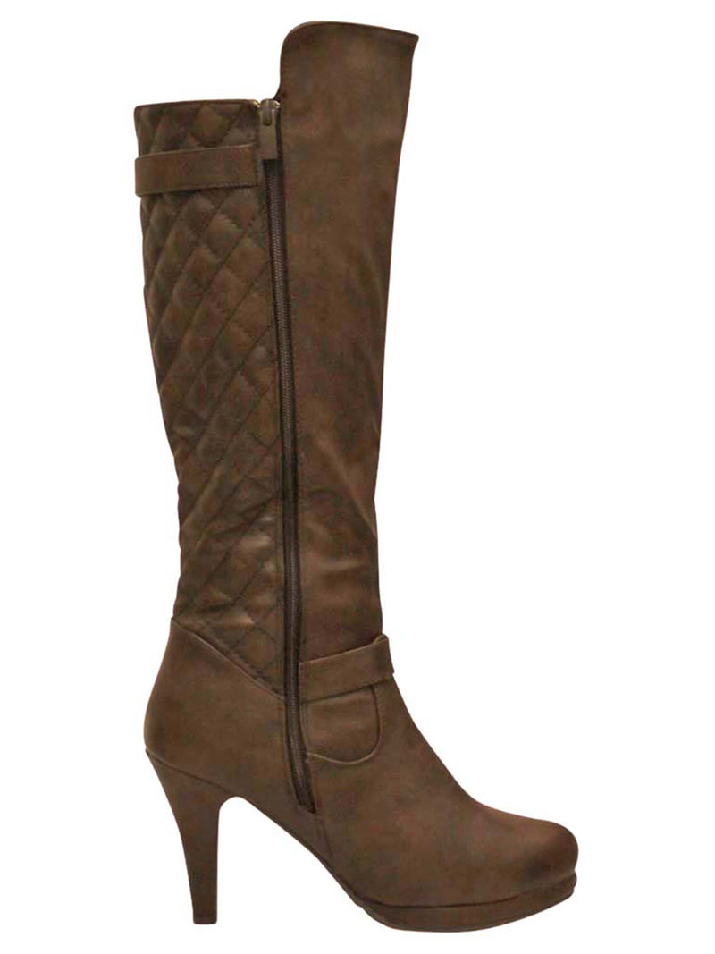 Tall Quilted High Heel Boots For Women