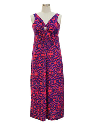 Bohemian Print Sleeveless Long Maxi Dress