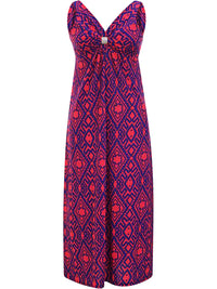 Bohemian Print Sleeveless Long Maxi Dress