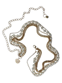 Body Jewelry 4 Strand Rhinestone Pearls Chain Belt