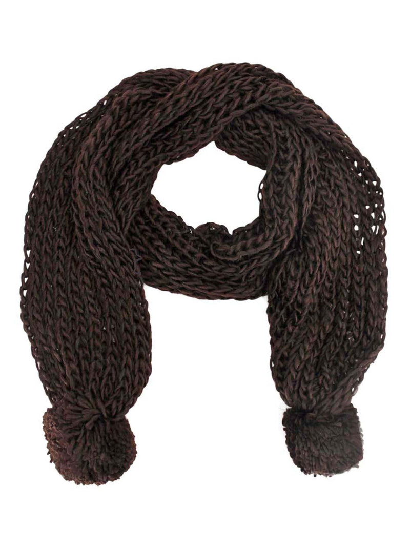 Chunky Knit Pom-Pom Winter Scarf