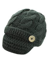 Cable Knit Newsboy Cabbie Hat & Scarf Matching Set