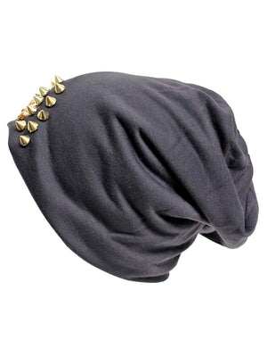 Spike Studded Slouchy Hat With Tiger Face