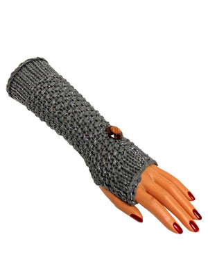 Metallic Fingerless Arm Warmer Gloves
