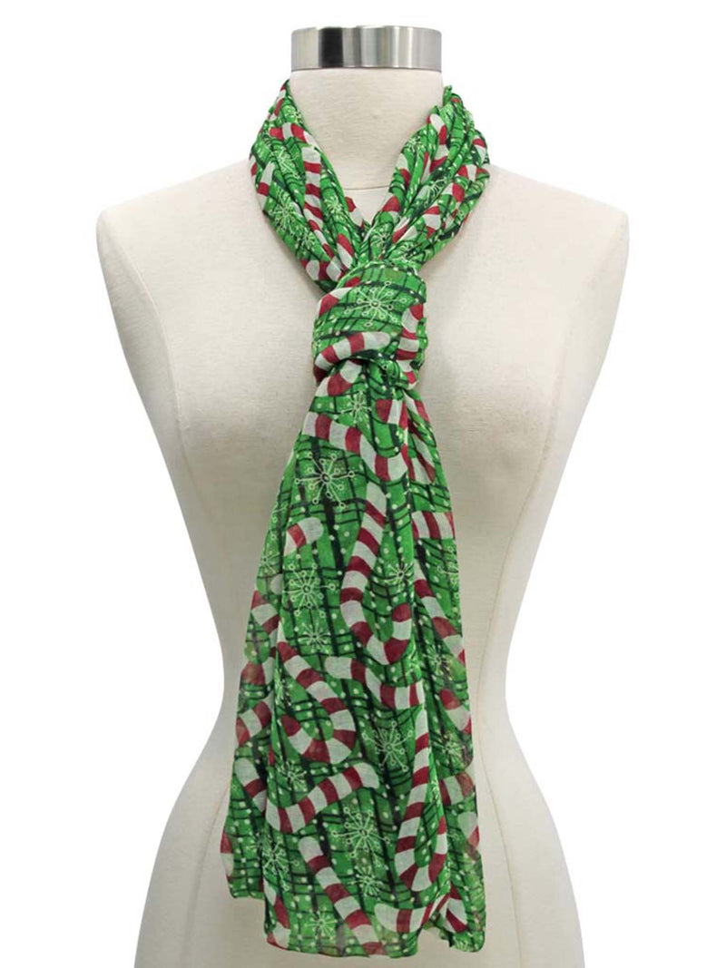 Candy Cane Holiday Soft & Silky Infinity Scarf