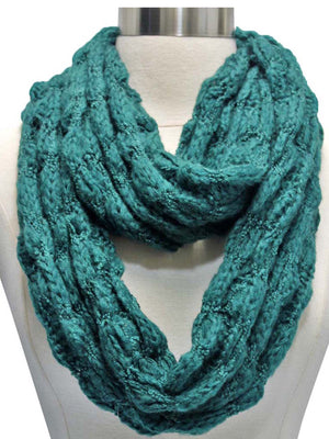 Winter Bubble Knit Infinity Circle Scarf