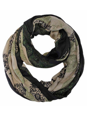 Two-Tone Twill Paisley Print Infinity Scarf