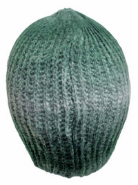 Green Ombre Dip Dyed Gradient Knit Slouchy Beanie Hat