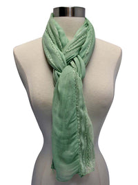 Silky Lightweight Scarf With Lace