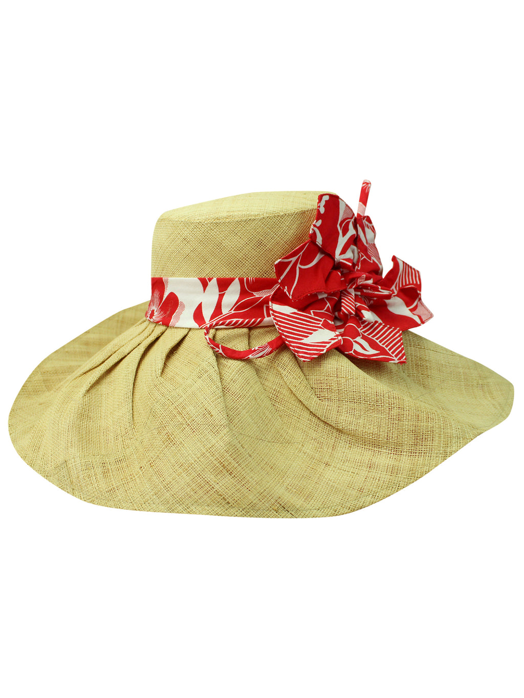 Floppy Hat With Kettle Brim And Red & White Bow