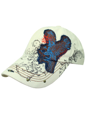 Baseball Cap With Eagle Patch