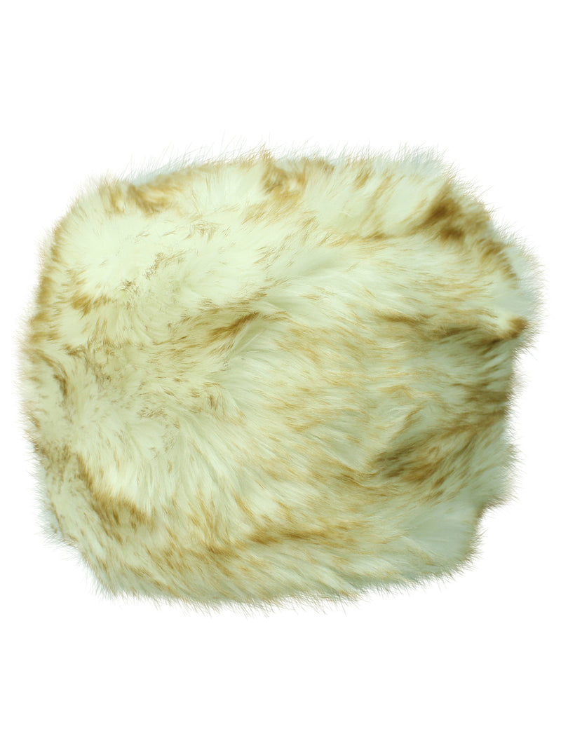 White & Brown Faux Fur Cloche Hat