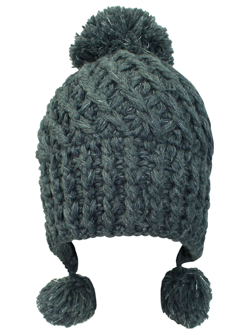 Soft Knit Triple Pom Pom Beanie Hat