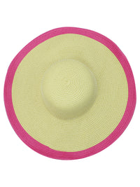 Fuchsia Trimmed Wide Brim Floppy Hat