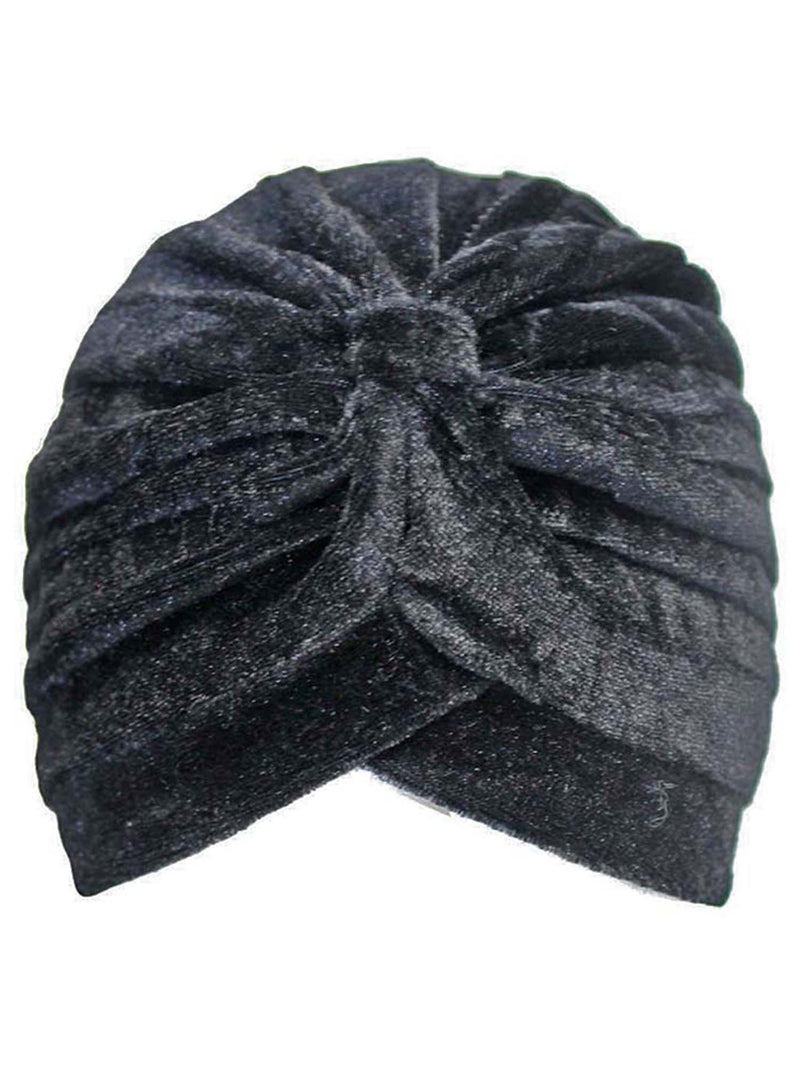 Pleated Velour Turban Head Wrap For Women