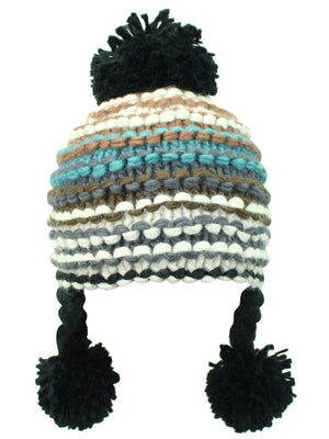 Colorful Knit Pom Pom Beanie Cap Hat