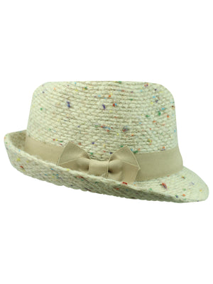 Multicolor Fleck Warm Knit Fedora Trilby Hat