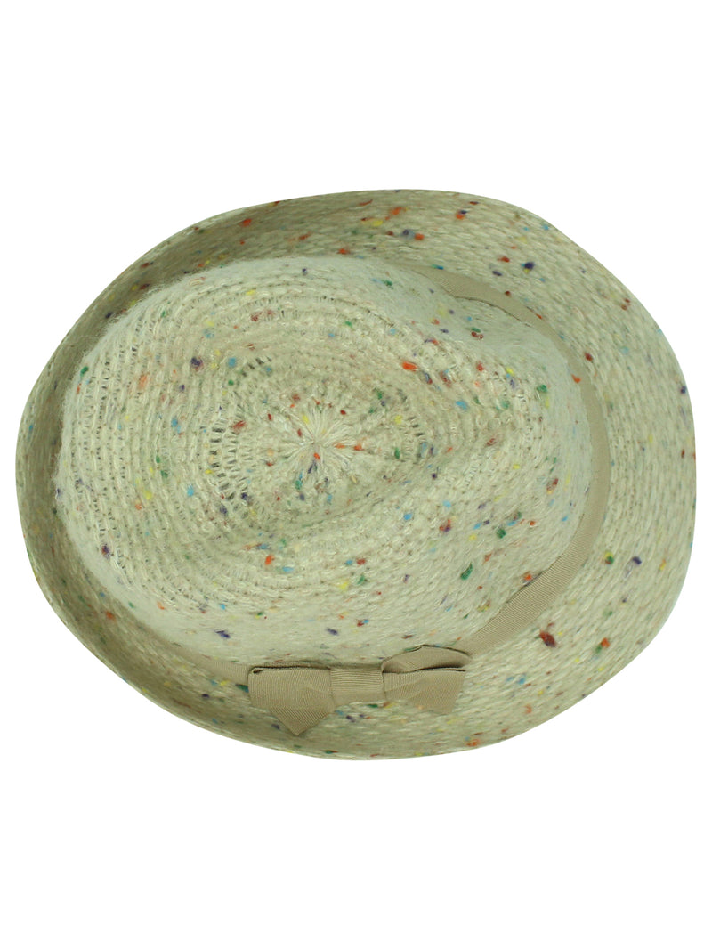 Multicolor Fleck Warm Knit Fedora Trilby Hat