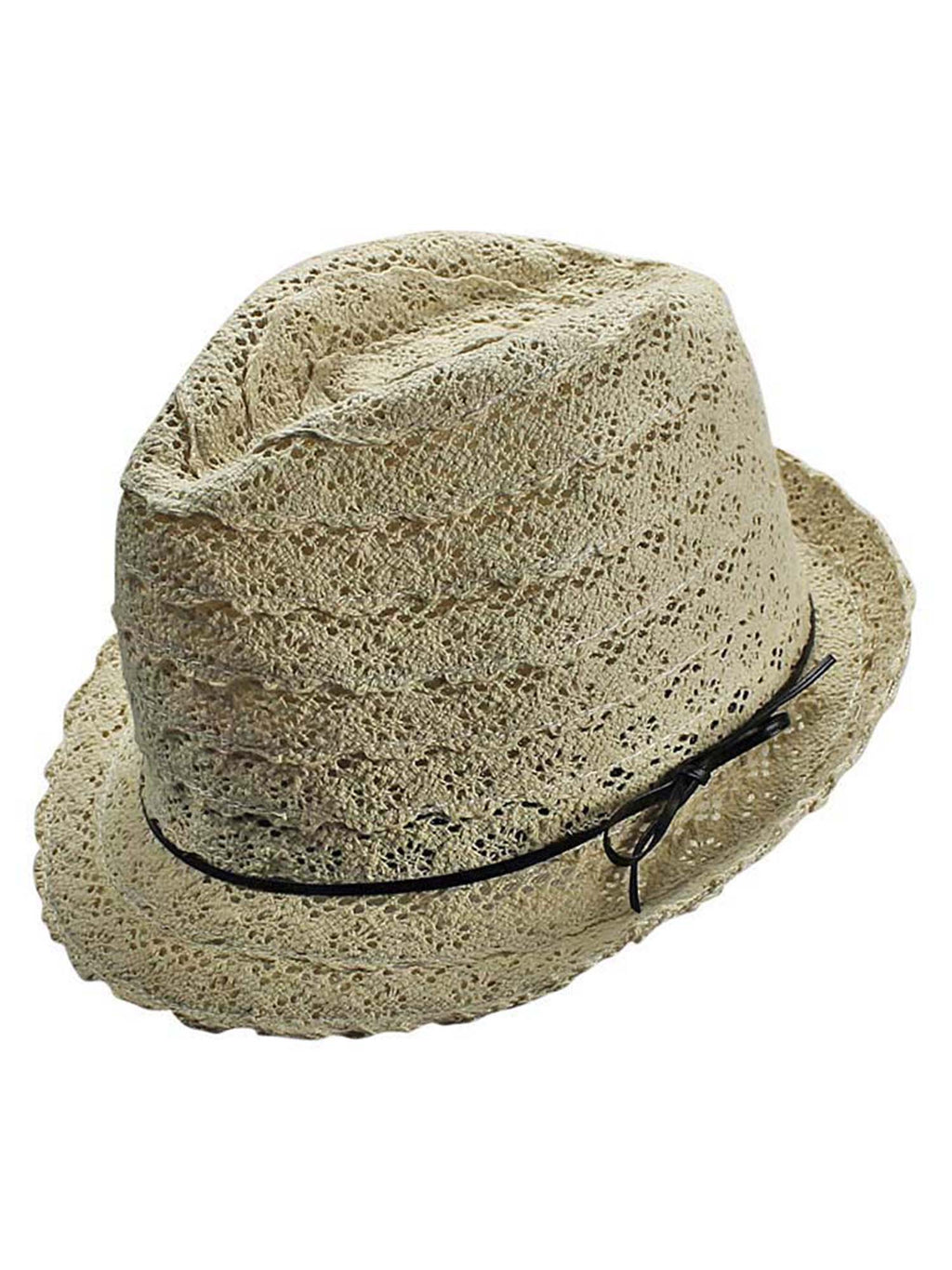 Ivory White Feminine Lace Fedora Hat