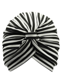 Striped Fashion Turban Head Wrap With Front Knot