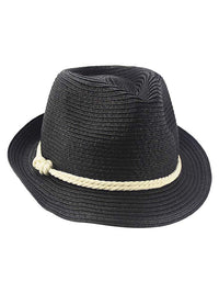 Summer Fedora Hat With Nautical Rope Band