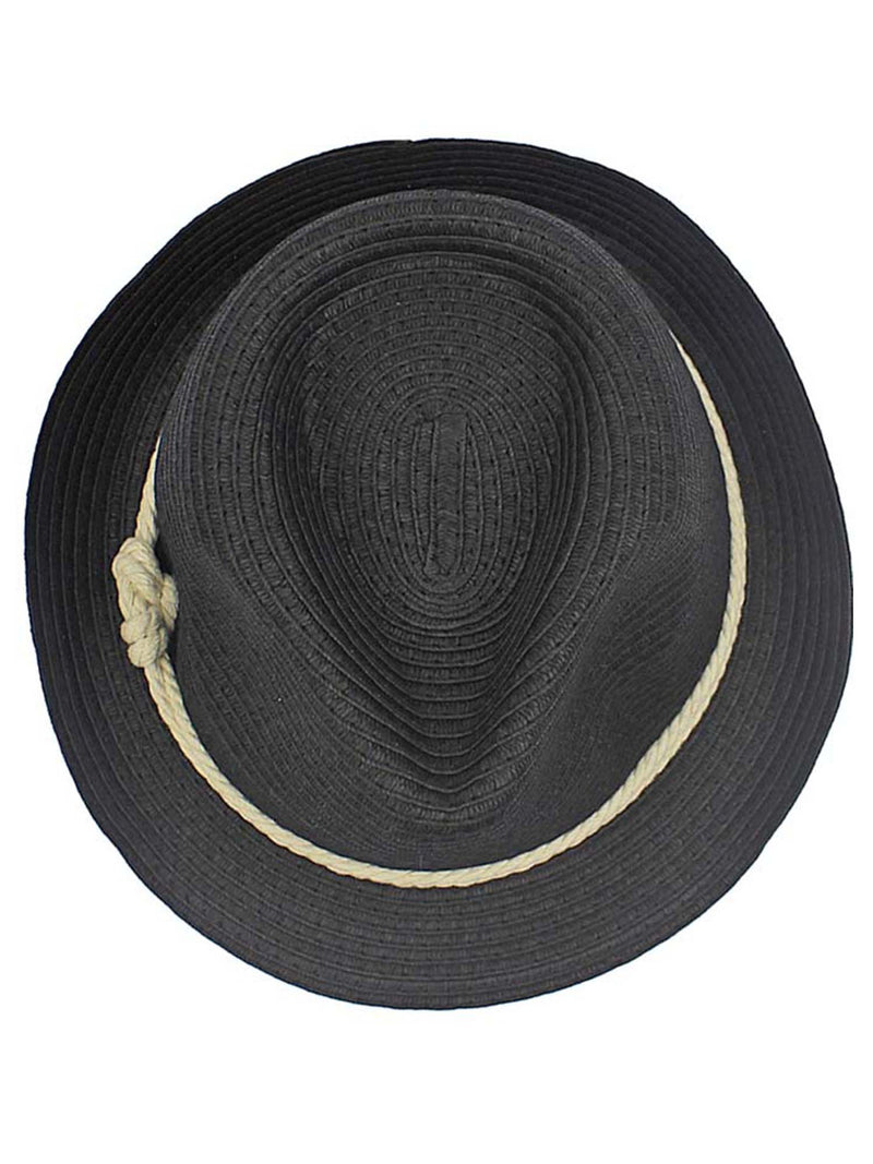 Summer Fedora Hat With Nautical Rope Band