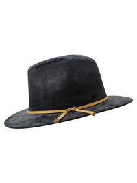 Faux Suede Pinch Top Panama Style Fedora Hat