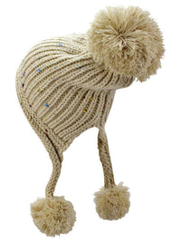 Thick Knit Winter Pom Pom Slouchy Beanie Hat