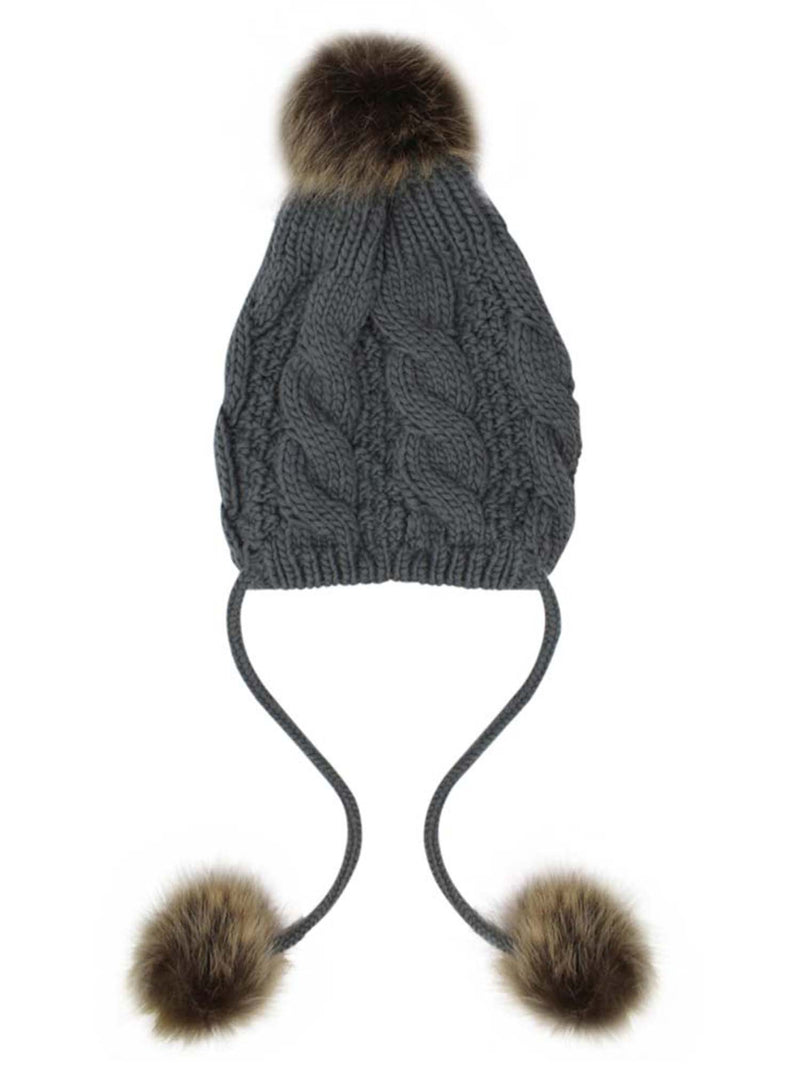 Handcrafted Cable Knit Pom Pom Beanie Hat