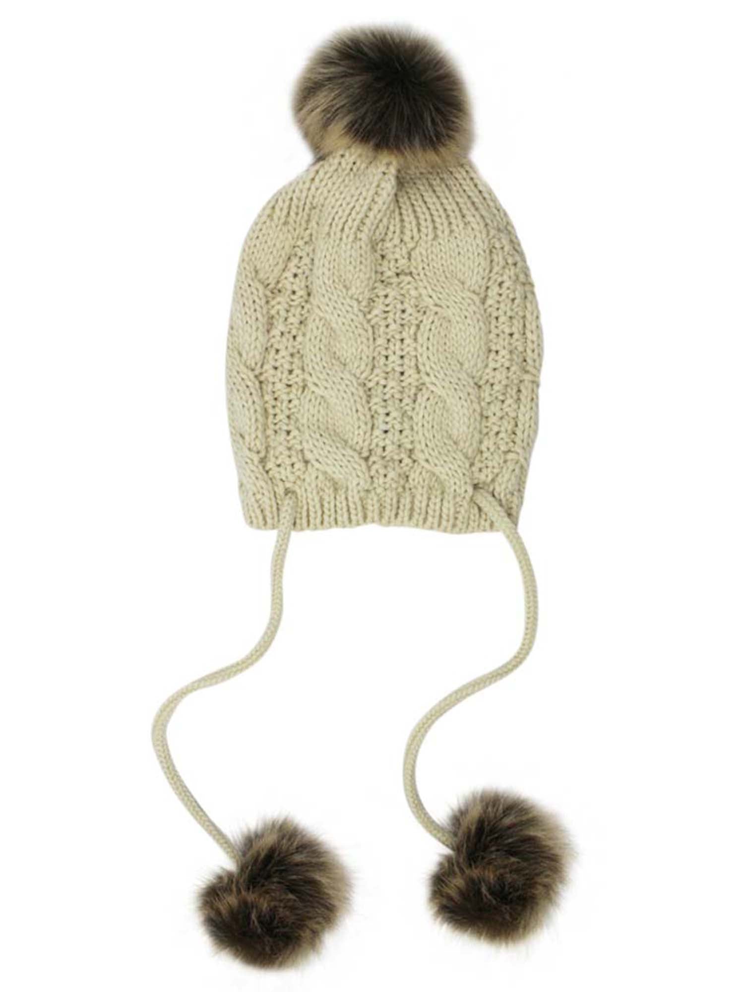 Handcrafted Cable Knit Pom Pom Tibetan Hat – Luxury Divas