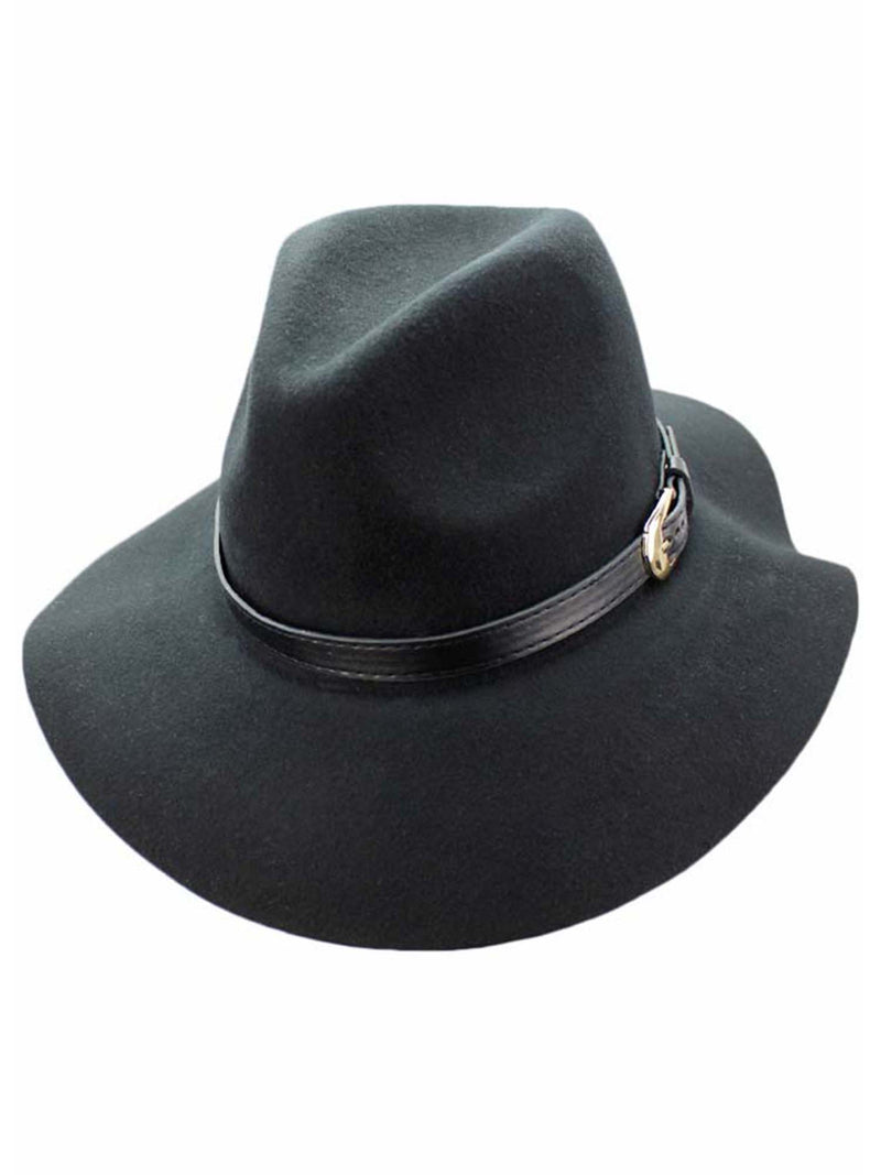 Panama Style Wool Fedora Hat With Buckle