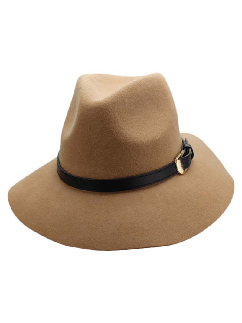 Panama Style Wool Fedora Hat With Buckle