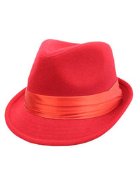 Red Wool Felt Fedora Hat