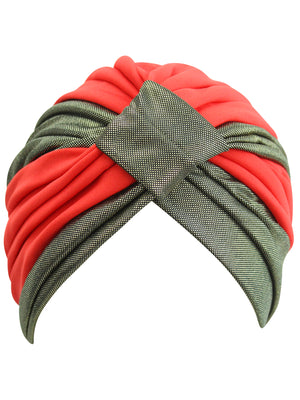 Red & Gold Turban Head Wrap
