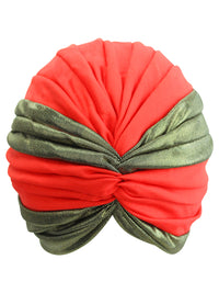 Red & Gold Turban Head Wrap