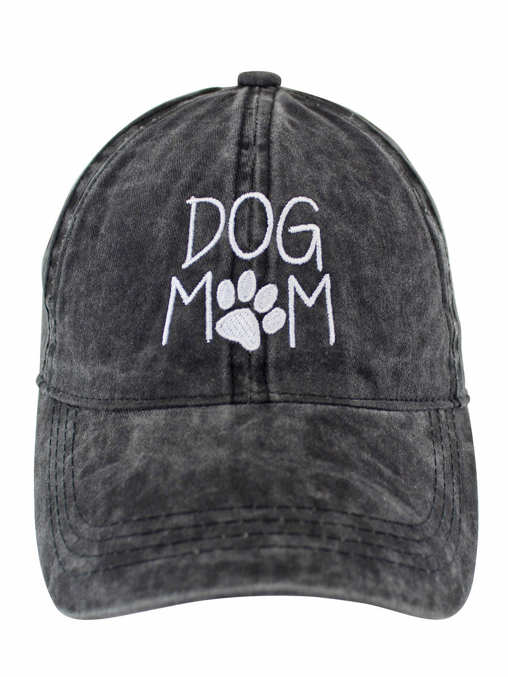 Dog Mom Black Cotton Baseball Cap