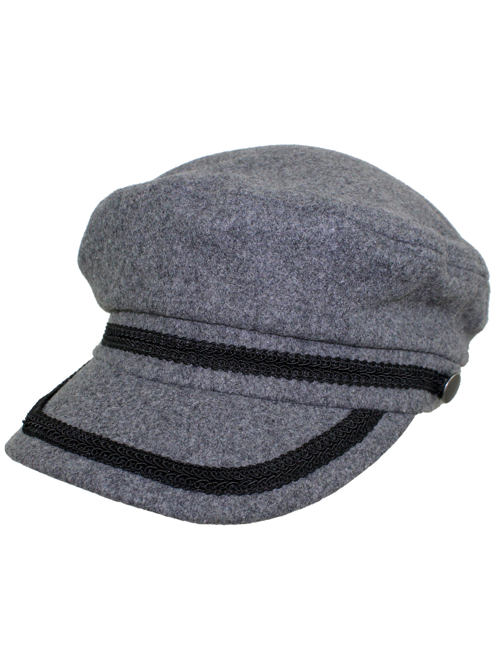 Charcoal Gray Wool Fisherman Cabbie Hat
