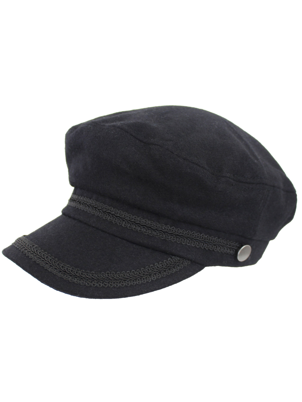 Black Wool Fisherman Cabbie Hat