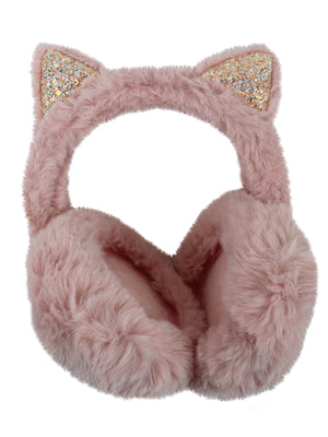 Light Pink Faux Fur Cat Ears Earmuffs