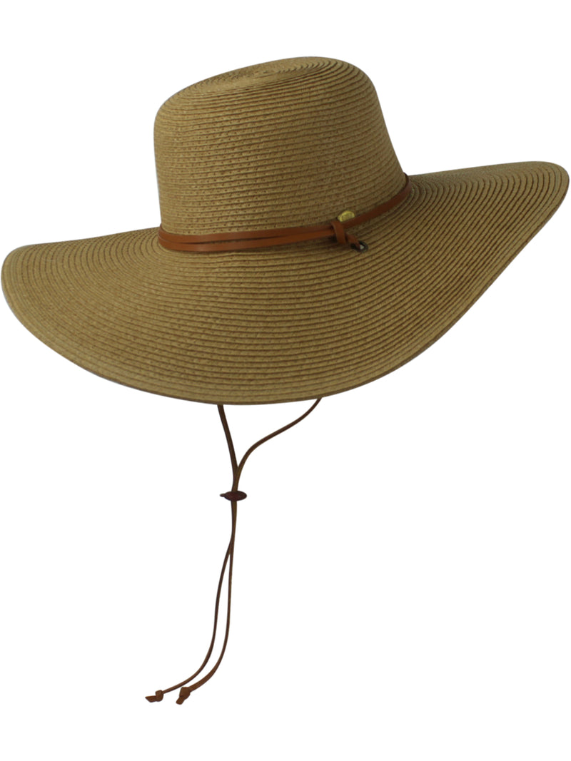 Light Brown Sun Hat With Lanyard UPF 50