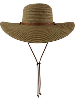 Light Brown Sun Hat With Lanyard UPF 50