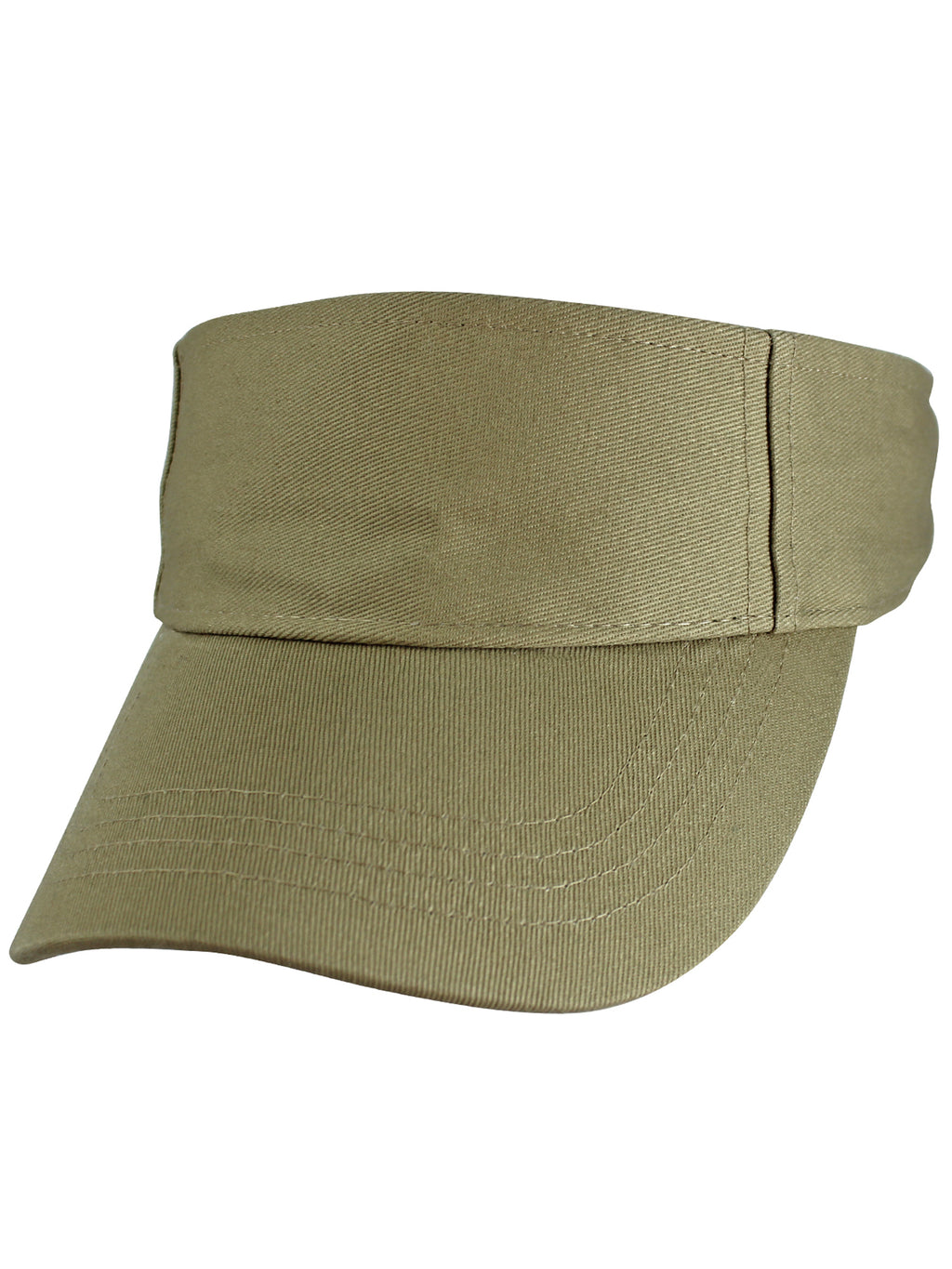 Khaki Beige 100% Cotton Sun Sports Visor Hat