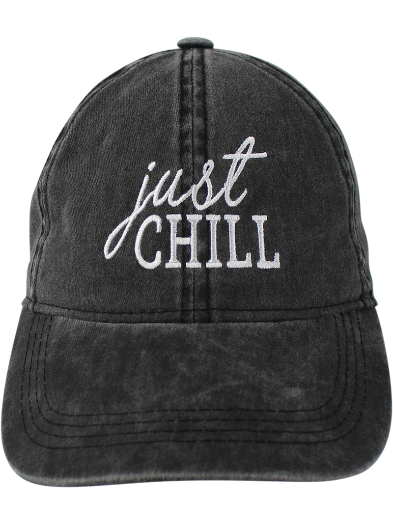 Black Just Chill Baseball Cap Hat