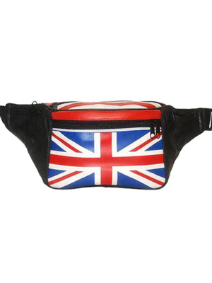 Genuine Leather British Flag Fanny Pack Waist Bag