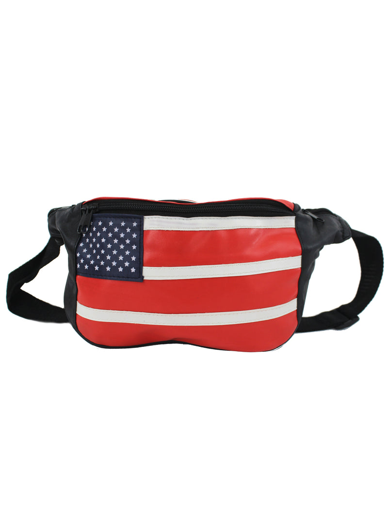 Genuine Leather American Flag Fanny Pack Waist Bag