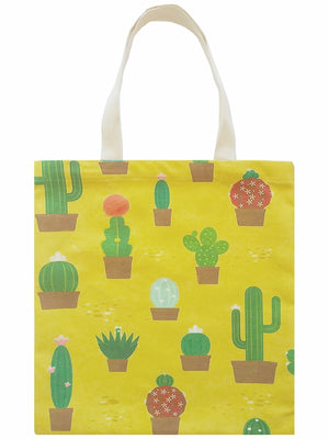 Cactus Print Canvas Tote Bag