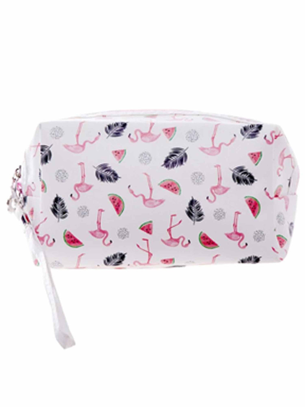 Flamingo & Watermelon Print Square Cosmetic Bag