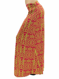 Aztec Print Fold-Over Maxi Skirt