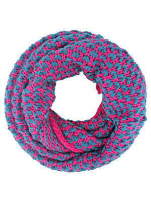 Two-Tone Knit Winter Infinity Scarf
