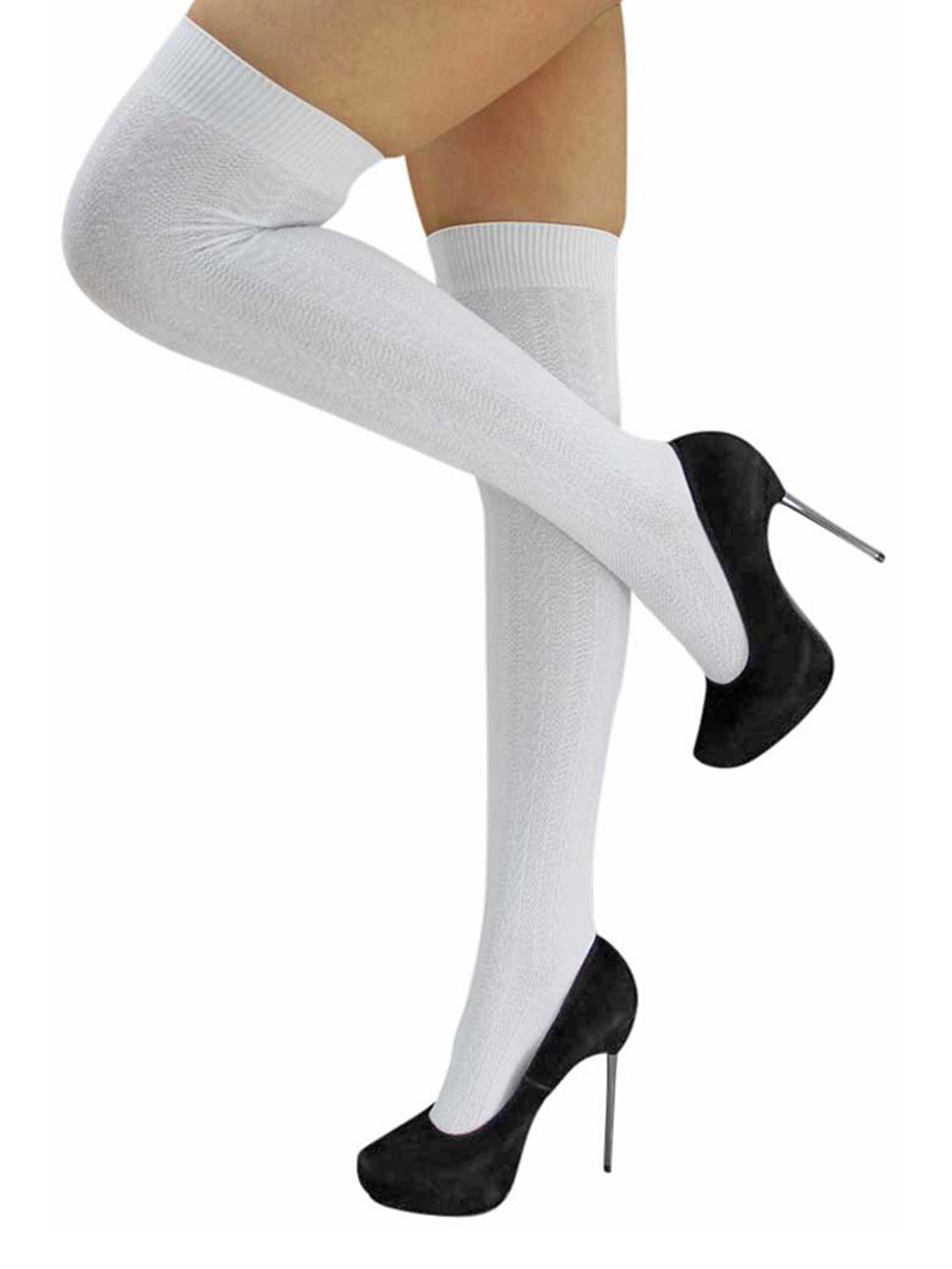 Cable Knit Thigh High Socks